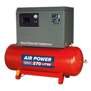 270L Low Noise Belt Drive Air Compressor with Cast Cylinders 5.5hp 3ph 2-Stage