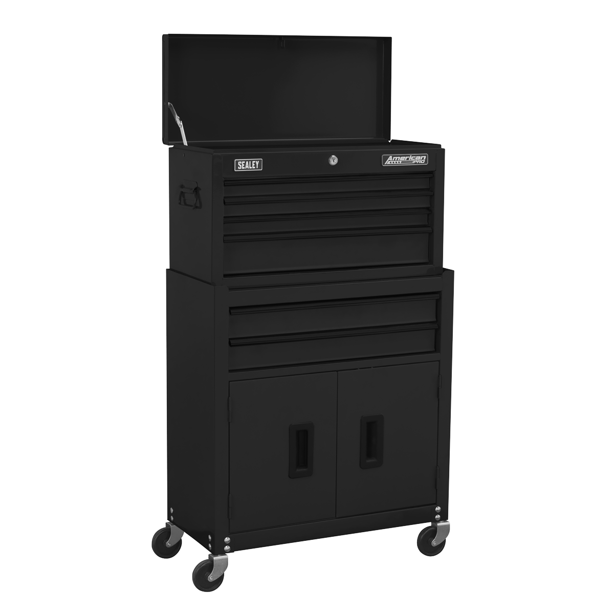 American PRO® Topchest & Rollcab Combination 6 Drawer - Black