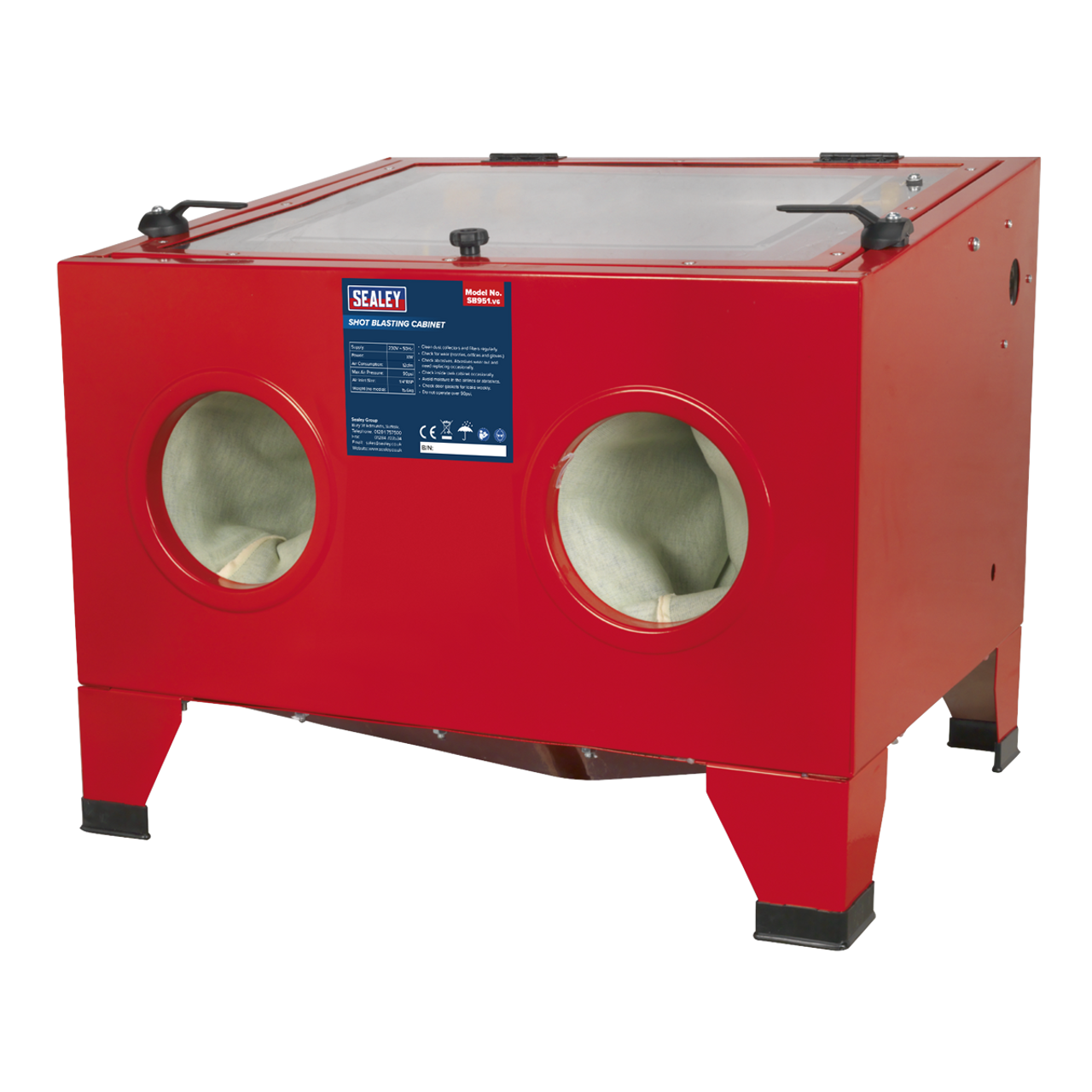 Sealey Shot Blasting Cabinet with Gun 640 x 490 x 490mm