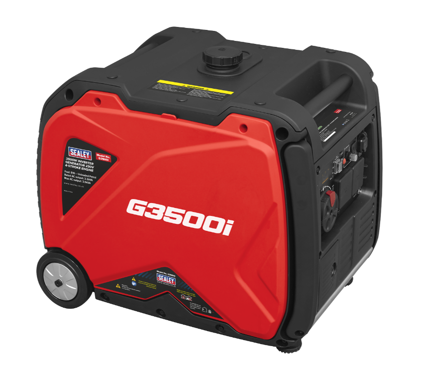 Sealey 3500W Inverter Generator 4-Stroke Engine 230V